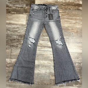 Risen  Flare Gray Women's distressed Jeans Size9/29